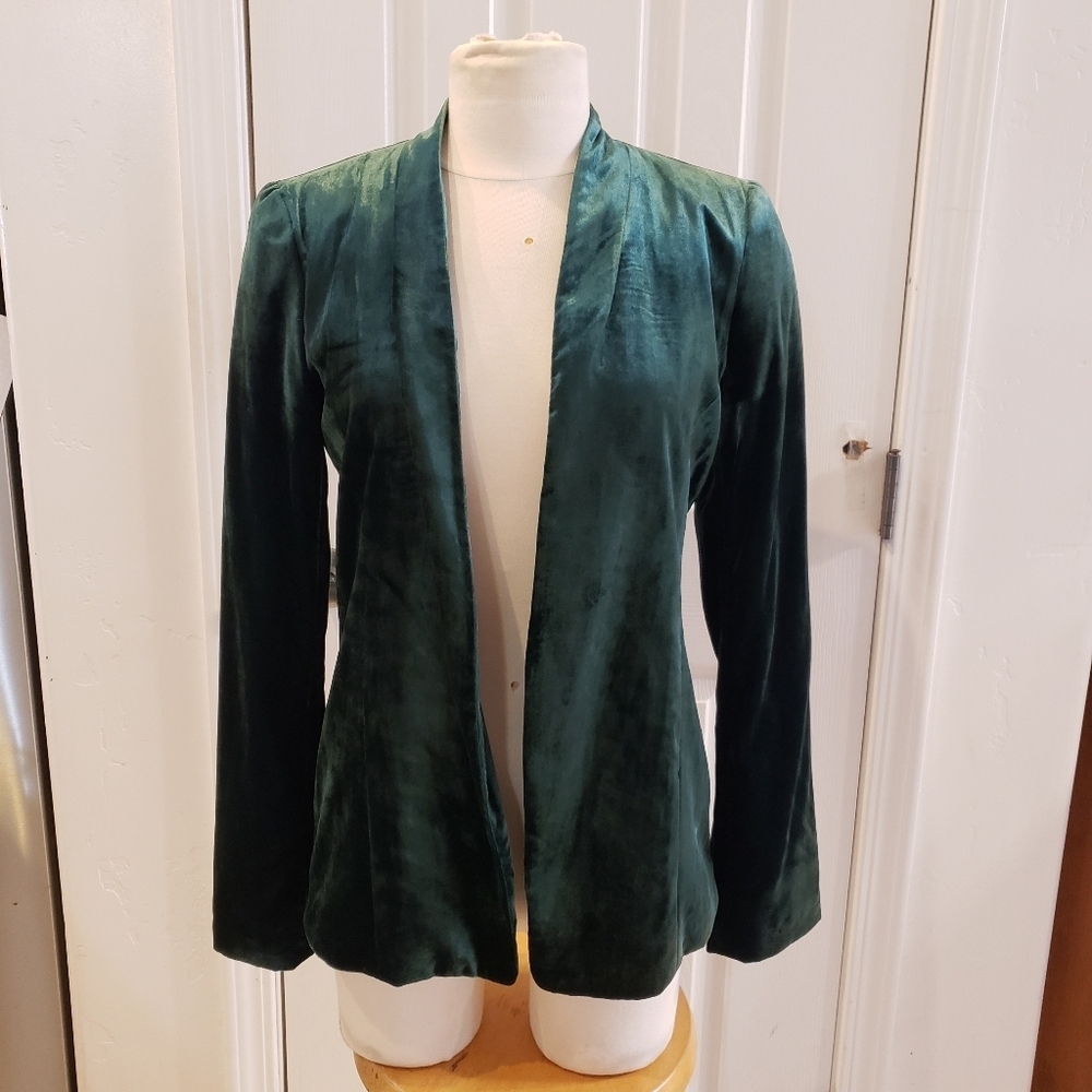 Loft Forest Green Velvet Blazer